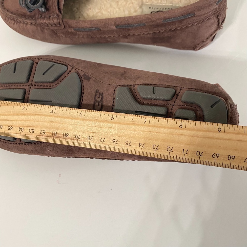 Ugg Australia Round Toe Dark Brown Suede Flat Loafers Faux-fur Lined 6 US/37EU - Picture 10 of 12